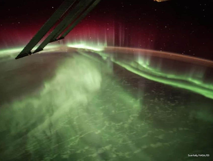 Una aurora boreal vista desde el espacio (NASA/ISS)